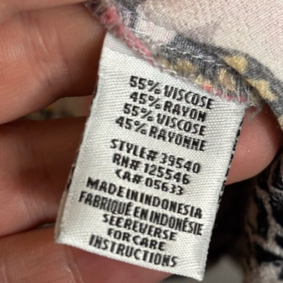 Habitat Blouse Women's Size XS Cardigan Open Front Abstract Oversized Floral - Picture 4 of 4